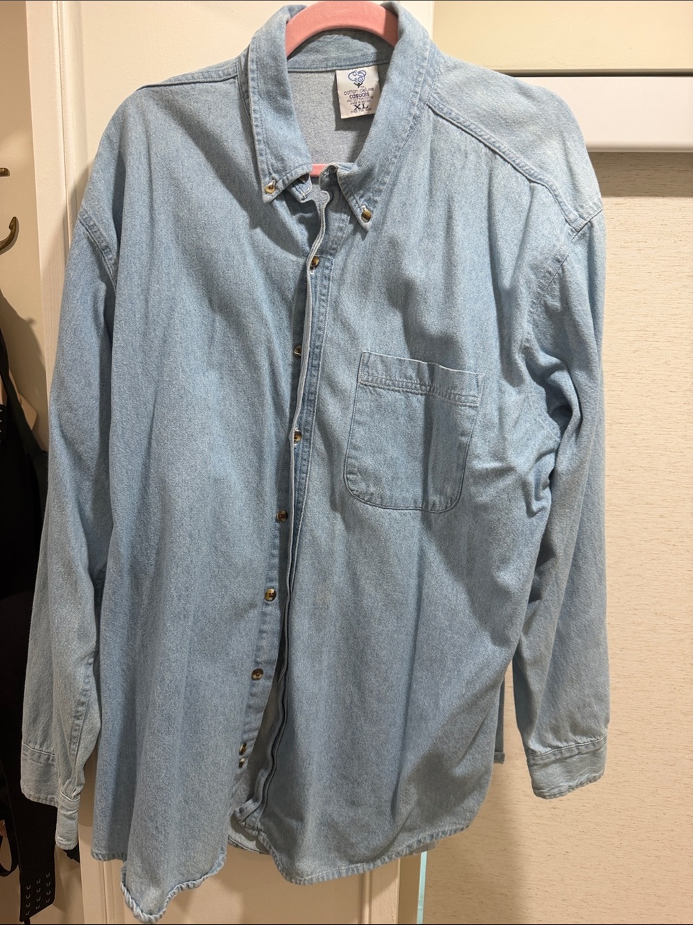 Vintage Light Blue Denim Button-Down Shirt